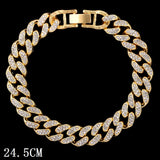 Maytrends Hip Hop Iced Out Chunky Cuban Chain Anklets For Women Luxury Rhinestone Link Ankle Bracelet Beach Barefoot Jewelry