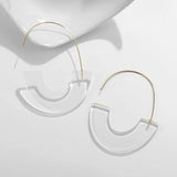 Maytrends New Trendy Transparent Resin Hoop Earrings for Women Girls Geometric Flower Acrylic Thick Ear Hoops Statement Party Jewelry