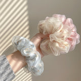 Summer Elegant Double Mesh Scrunchies Women Girl Elastic Hair Rubber Band Accessories Tie Hair Ring Rope Headwear Headdress