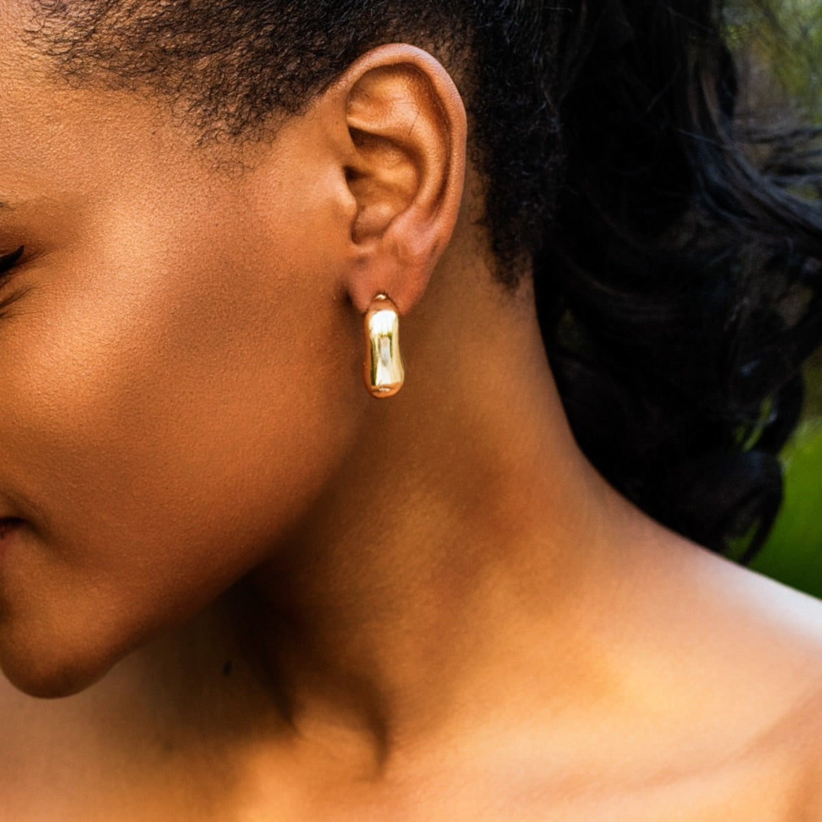 Maytrends Punk Metal Geometry Half Square Earrings Minimalist Aesthetics Gold Color Drop Earrings Trendy Women's Jewelry