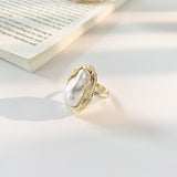 Maytrends New Design Starfish Pearl Ring Shape Gold Color Adjustable Rings For Women Korean Fashion Jewelry Party Luxury Accessory