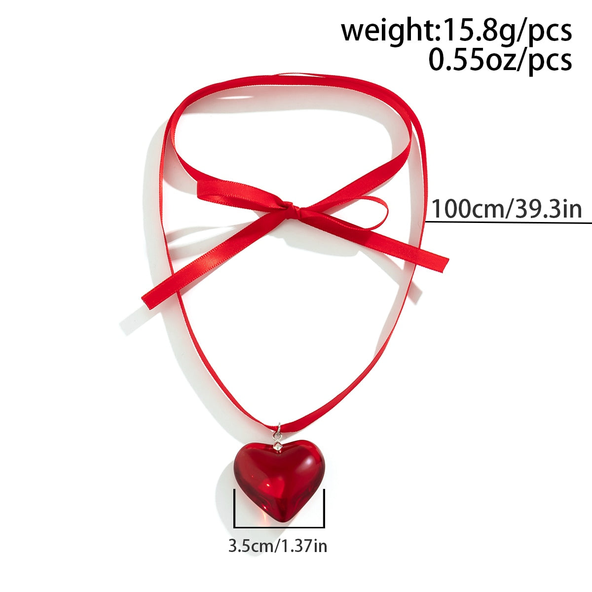 Maytrends Gothic Shiny Heart Pendant Necklace Sexy Smooth Ribbon Rope Necklace For Women Fashion Adjustable Coaplay Party Jewelry
