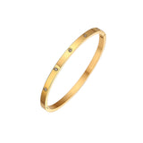 Maytrends Fashion Punk Gold Color Bangles for Women Men Trendy Stainless Steel Metal Bracelets Bohemian Jewelry Accessories Gift Wholesale