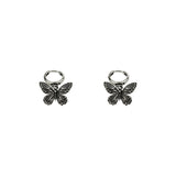 Maytrends Vintage 90s Butterfly Alloy Silver Color Hoop Earrings For Women Girl Trendy Harajuku Cool Hip Hop Animal Earrings Jewelry