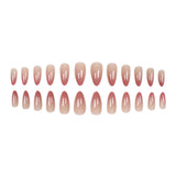 Maytrends Ins Sweet Gradient Pink False Nail Patch Almond Glossy Korean Style Fake Nail Wearable 24pcs Artificiall Nails Free Shipping