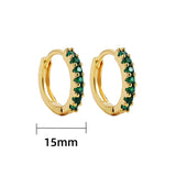 Maytrends Fashion Colorful Crystal Small Hoop Earrings Clear CZ Geometric Circle Huggie Earrings For Women Wedding Jewelry Gifts