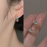 Korean square Cross Enamel Stud Earring for Women Personality Contrast Color Blue Geometric Earring Jewelry Party Pendientes