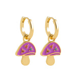 Maytrends Gold Color Huggies with Cloud Rainbow Enamel Pendant Earring for Women Small Star Smiling Face Hoop Earrings Charms Jewelry Gift