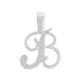 Maytrends New A-Z Cursive Letter Paved Crystal Pendant Necklace For Women Bling Initial Alphabet Rope Chain Necklace Jewelry