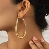 Maytrends Fashion Korean Metal Elegant Hoop Earring Woman New Vintage Geometric Statement Earrings Jewelry Brincos Gift