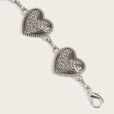 Maytrends Fashion Vintage Texture Belt Bohemian Light Luxury Antique Silver Love Heart Waist Chain Female Jeans Dress Chain Accessories