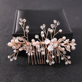 Maytrends Crystal Rhinestone Flower Pearl Hair Comb Pin Headband Tiara For Women Bride Girl Wedding Bridal Hair Accessories Jewelry Band