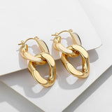 Maytrends New Minimalist Geometric Twist Hoop Earrings for Women Gold Color Chunky Circle Huggie Earring Female Creative Jewelry Gift