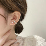 Korean Fashion Elegant Tulip Zircon Stud Earring Mermaid Tail Shape Ear Studs For Women Party Sweet Temperament Jewelry Gifts