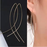 Retro Cold Wind Pearl Geometric Circle Pendant Earrings For Women Simple Temperament High Sense Exquisite Korean Fashion Jewelry