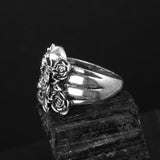 Punk Rose Skull Head Ring Gothic Fashion Women's Ring Holiday Birthday Halloween Party Jewelry Accessories