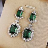 Temperament Women's Wedding Dangle Earrings Luxury Fashion Cubic Zirconia Earrings Gorgeous Lady Jewelry