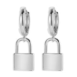 Maytrends Huggie Padlock Earrings Gold Color Female Key Lock Drop Earrings for Women Men Ear Piercing Jewelry