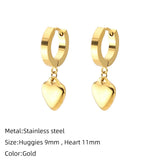 Maytrends Classic Stainless Steel Ear Buckle for Women Trendy Gold Color Small Large Circle Hoop Earrings Punk Hip Hop Jewelry Accessories