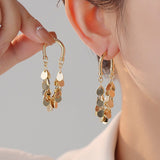 Maytrends New Senior Luxury Delicate Long Tassels Drop Earrings Fashion Versatile Exaggerate Metal Women Jewelry Girl's Earrings