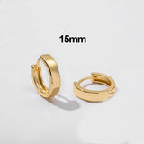 Maytrends Gold Color Stainless Steel Polished Minimalist Circle Round Huggie Earring Women Punk Ear Buckle Hoop Earrings Femal Jewelry