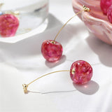 New Exaggerated Fun Fruit Cherry Dangle Earrings Women Personalized Small Fresh Long Earring Party Jewelry Gifts