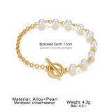 Vintage Elegant Multi-layer Pearl Gold Color Bracelet Women Chain Pearl Beads Green Zircon Bracelet Charm Trendy Jewelry Gifts