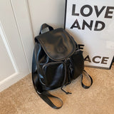 Luxury Leather Drawstring Backpack