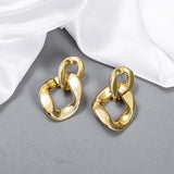 New Classic Gold color Smooth Metal Hoop Earrings For Woman Fashion Korean Jewelry Temperament Girl's Daily Wear Earrings