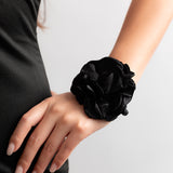 Maytrends Fashion Elegant Big Flower Bracelet Korean Black Velvet Wide Rope Bracelet Gothic Wedding Party Aesthetics Jewelry Gift