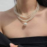 Maytrends French Vintage Style Baroque Imitation Pearl Necklace Women's Elegant Collar Chain Luxury Necklaces Jewelry Wholesale