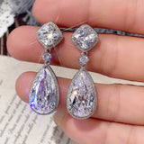 Temperament Women's Wedding Dangle Earrings Luxury Fashion Cubic Zirconia Earrings Gorgeous Lady Jewelry