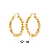 Maytrends New Trendy Geometric Twisted Thick Hoop Earrings Fashion Gold Color Big Round Circle Earrings for Women Punk Hiphop Jewelry Gift