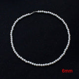 Trendy Imitation Pearls Necklace Men Handmade Classic Width 6/8/10mm Bead Pearls Necklace For Men Jewelry Gift