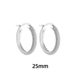 Maytrends Stainless Steel Big Circle Hoop Earrings for Women Creative Silver Plated Thread Twisted Ear Buckle Huggies Statement Jewelry