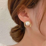 Korean Fashion Elegant Tulip Zircon Stud Earring Mermaid Tail Shape Ear Studs For Women Party Sweet Temperament Jewelry Gifts