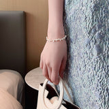 Korea Hot Selling Fashion Jewelry Simple White Natural Freshwater Pearl Bracelet Women's Daily Wild Bracelet