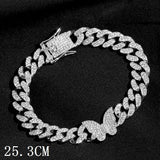 Maytrends Hip Hop Iced Out Chunky Cuban Chain Anklets For Women Luxury Rhinestone Link Ankle Bracelet Beach Barefoot Jewelry