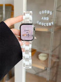 Maytrends Clear Acrylic Ice Cubes Resin Strap For Apple Watch 41mm 45 38 42 44 40 mm Girl Watchband For iwatch 7 6 Wrist Belt Accessories