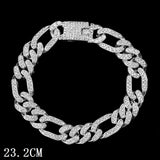 Maytrends Hip Hop Iced Out Chunky Cuban Chain Anklets For Women Luxury Rhinestone Link Ankle Bracelet Beach Barefoot Jewelry