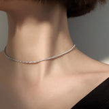 Fashion Sparkling Clavicle Chain Choker Necklace Collar Bracelet Ring For Women Wedding Party Jewelry Gifts