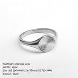 Maytrends 316L Stainless Steel Wave Ring For Women Gifts Minimalist Dainty Rays Texture Circle Rings Jewelry Wholesale/Dropshipping