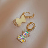 Cute Acrylic Candy Gummy Bear Dangle Earrings for Women Rainbow Bear CZ Hoop Earrings Korean Fashion Sweet Girl Jewelry