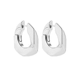 Maytrends Stainless Steel Big Circle Hoop Earrings for Women Creative Silver Plated Thread Twisted Ear Buckle Huggies Statement Jewelry