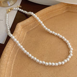 Maytrends French Vintage Style Baroque Imitation Pearl Necklace Women's Elegant Collar Chain Luxury Necklaces Jewelry Wholesale