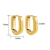 Maytrends Trendy New Style 17/19/21mm Geometric Square Hoop Earrings for Women Hiphop Gold Color Rust Proof Huggie Ear Jewelry Party Gifts