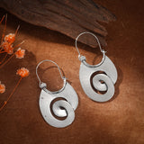 Curl Metal Hoop Earrings for Women Jewelry Tribal Silver Color Hollow Spiral Winding Hanging Dangle Earrings earings