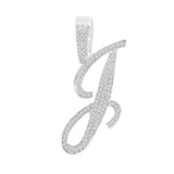 Maytrends New A-Z Cursive Letter Paved Crystal Pendant Necklace For Women Bling Initial Alphabet Rope Chain Necklace Jewelry