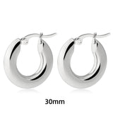 Maytrends Stainless Steel Big Circle Hoop Earrings for Women Creative Silver Plated Thread Twisted Ear Buckle Huggies Statement Jewelry