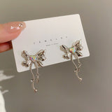 Sweet Cool Bow Heart Earrings Fashion Chain Hollow Earrings Party Jewelry Gift Accessories